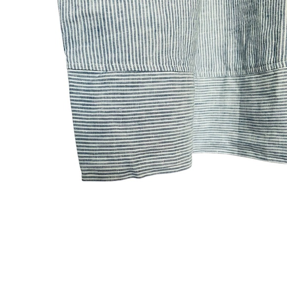 Faherty Isha Dress Linen Blue Mini Stripe Size S NEW - Picture 11 of 16